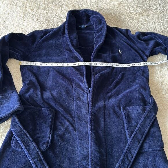 Polo Ralph Lauren plushy robe blue size medium - Picture 10 of 16